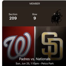Padres vs Nationals Sunday 1:10pm