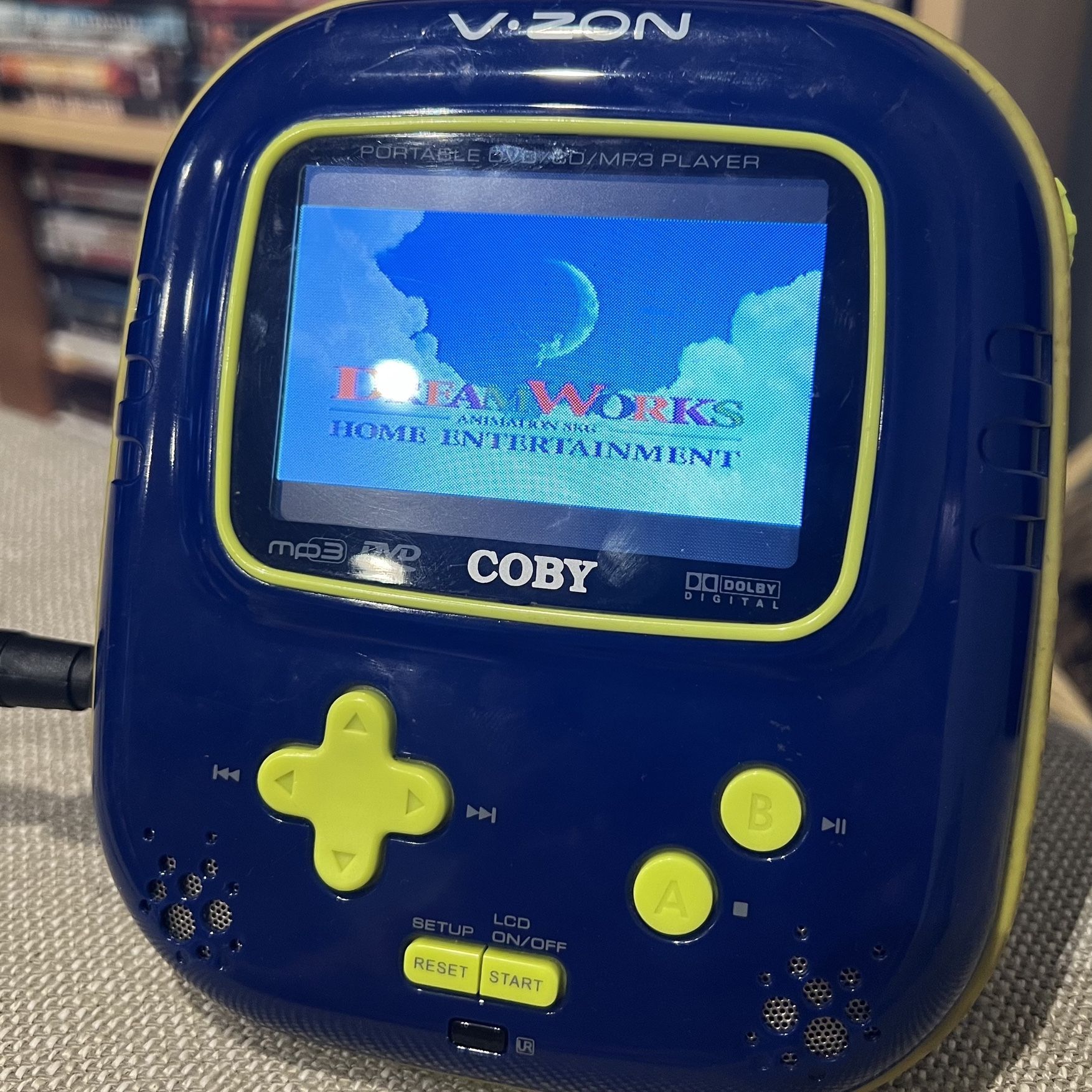 Vintage Coby V-ZON portable DVD player and Retro Game Player for
