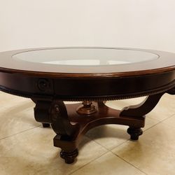 40” dia Wooden Coffee Table
