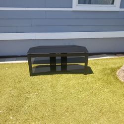Glass and metal entertainment center
