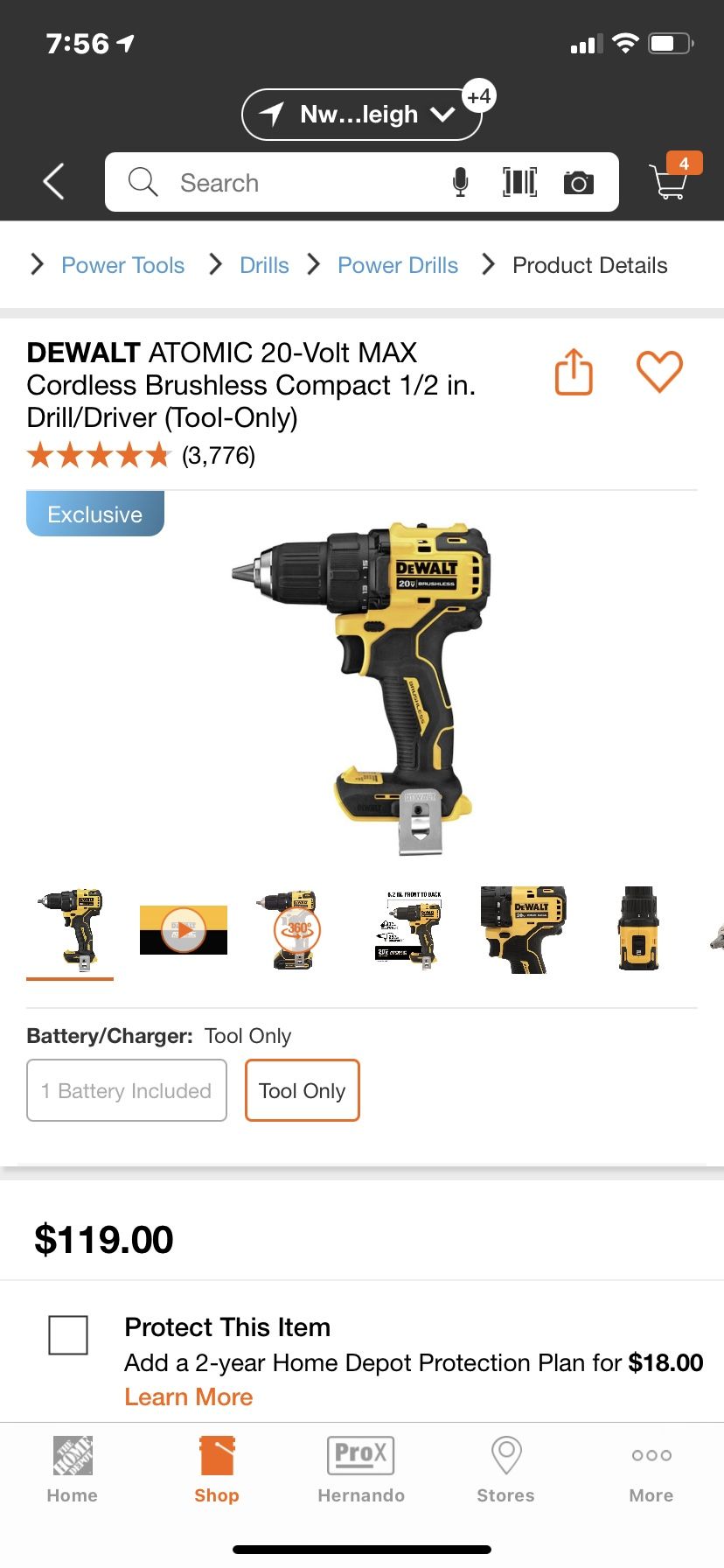 DEWALT ATOMIC 20 Volt MAX Cordless Brushless Compact 1/2 Drill