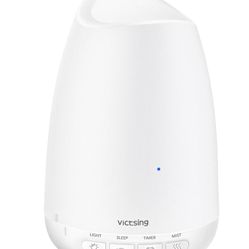 Victsing Essential Oil Diffuser, 150ml Aroma Diffuser Humidifier with Ultra-Quiet Sleep Mode, 8 Light Colors, 3H Timer, Waterless Auto-Off