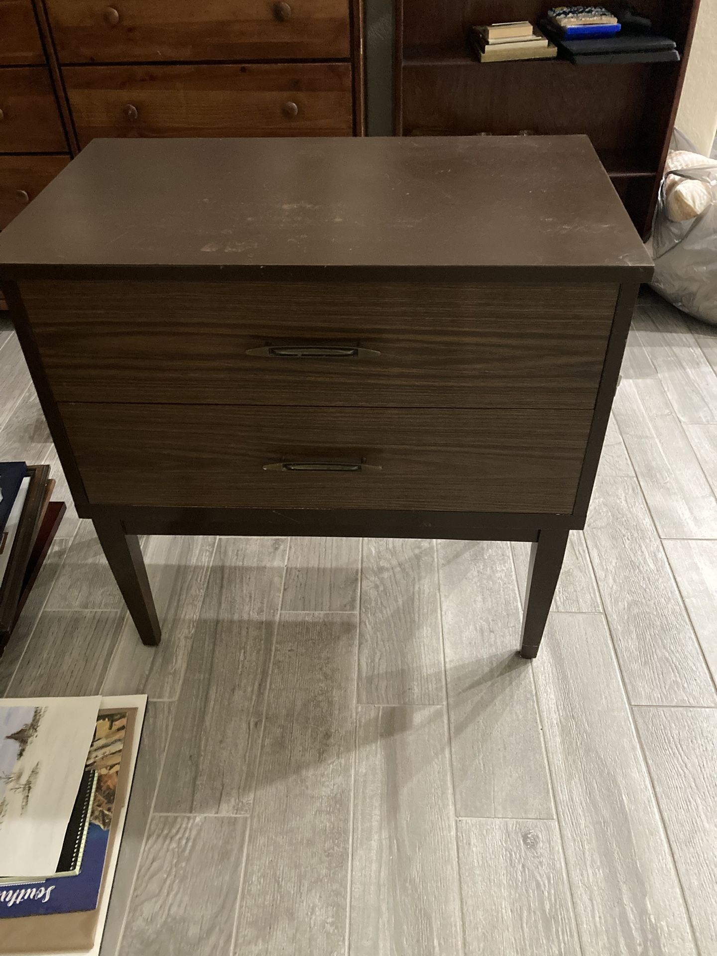 Free Sturdy End Table With Drawers.