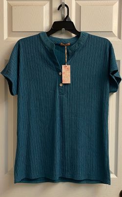 Brand new teal with pearl/gold buttons top size 3X