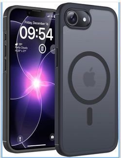 for iPhone 17e Case, Compatible with MagSafe, Black Built-in Magnets, Military Grade Drop Protection, Anti-Slip Shockproof Translucent Matte Back Phon