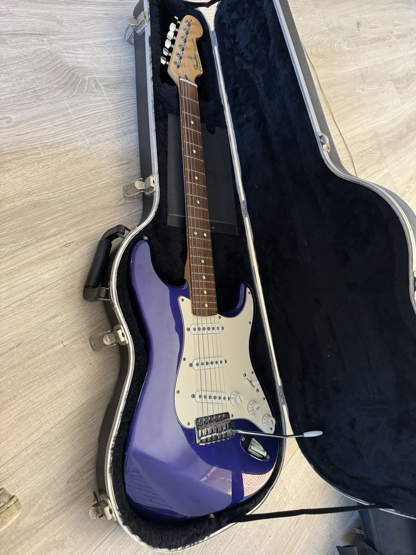 Blue Fender Stratocaster With Hard Case