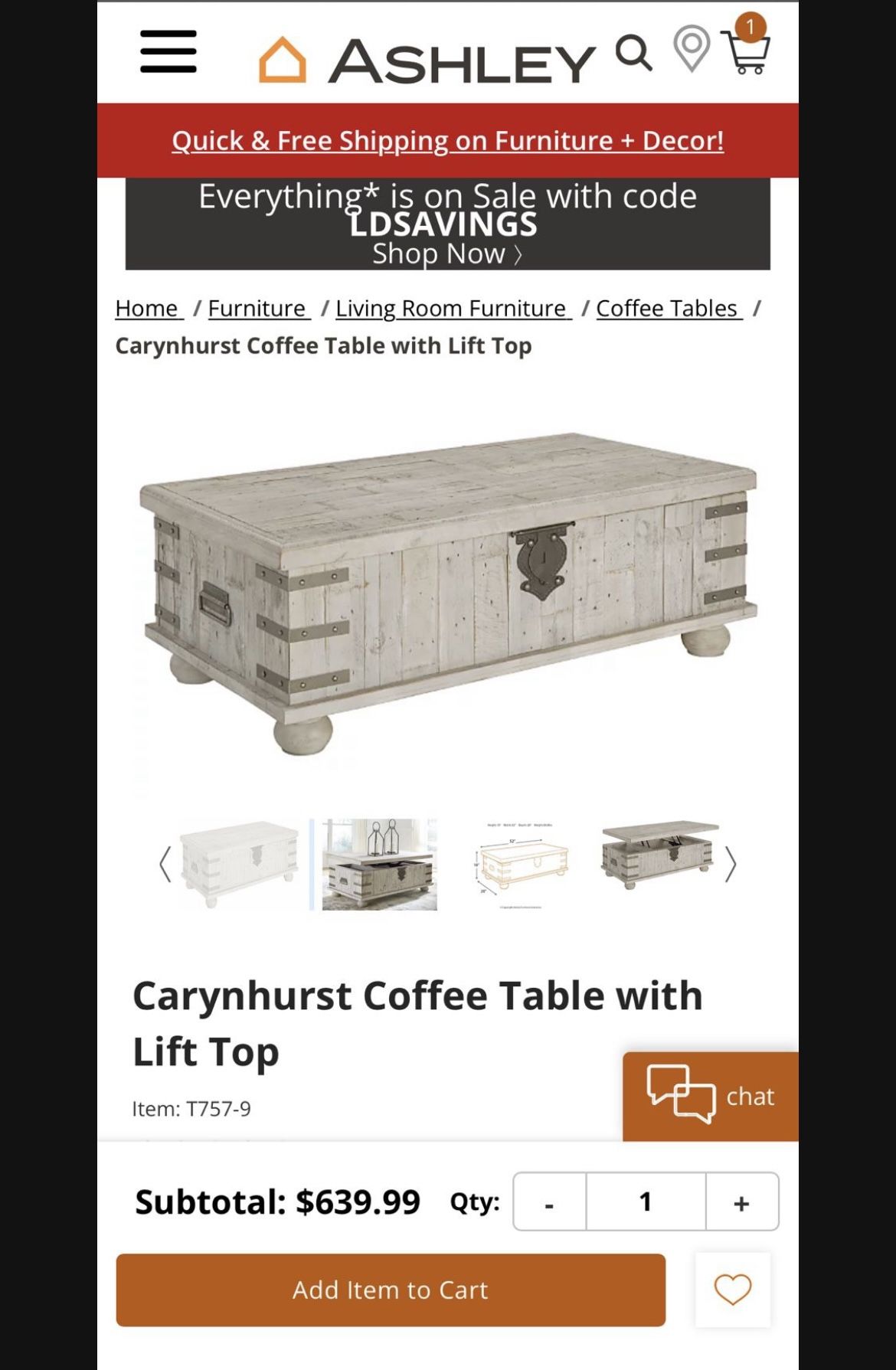 Carynhurst Coffee Table With Lift Top for Sale in Redlands, CA OfferUp