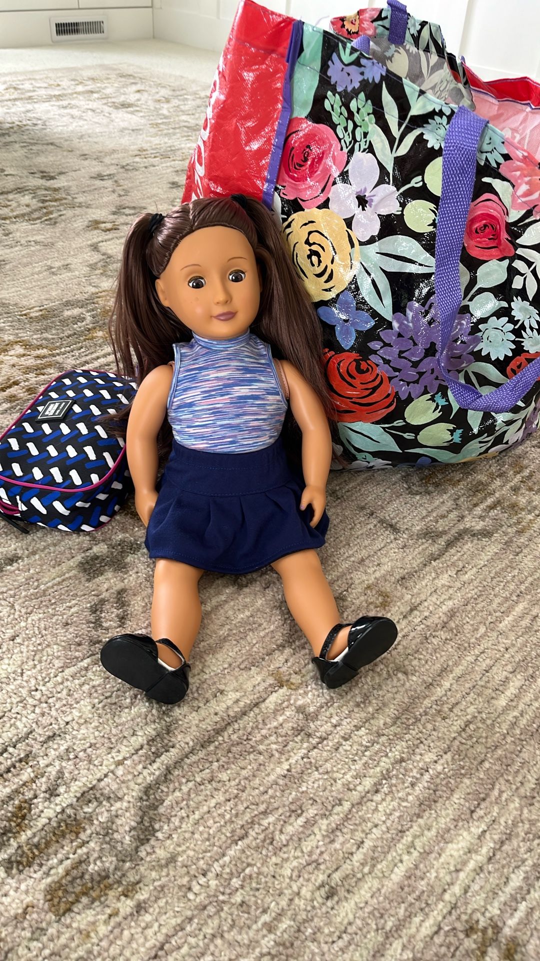 American Girl Doll And Clothes/Hair Care Set