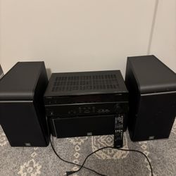 Yamaha RX/V375 HDMI Stereo Receiver With Remote And 2 JBL ES30 Bookshelf Speakers And JBL ES25C Center Speaker/subwoofer.  