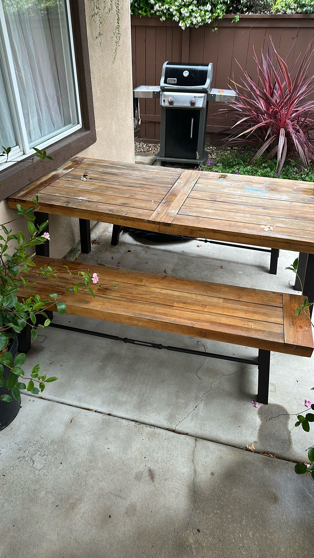 Outdoor Table With Benches