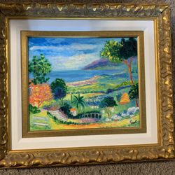 Jean-Claude Picot Framed Landscape Oil On Canvas