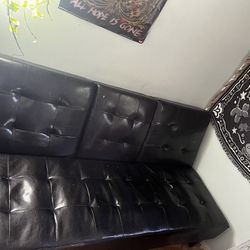 Black Foldable Leather Couch 
