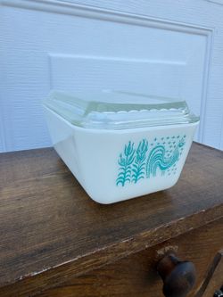 Vintage PYREX Amish Butterprint Refrigerator Dish #502 w/ Matching Lid – 1 1/2 Pint