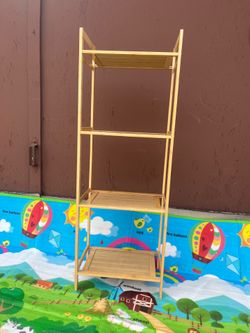 Narrow 4-Tier Bamboo Shelf