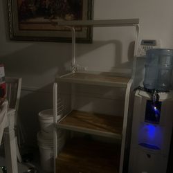 Modern Kitchen Baker’s Rack / Microwave Stand with Drawer & Shelves 