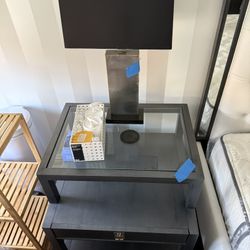 Vanguard Furniture End Tables (Pair) – Glass Top, Drawer