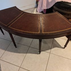 Antique Leather Top Table