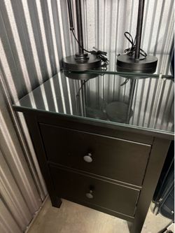 Two Night Stands and Two Industrial Style Lamps