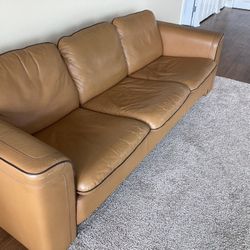 Leather Sofa Vintage Danish MCM