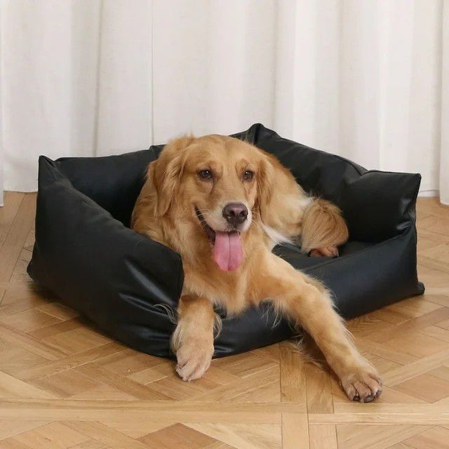 Pet Bed PU Leather Plush Dog and Cat Bed Waterproof Sofa Cat Bed Couch 