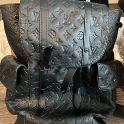 Black Monogram Leather Backpack – Like New, Stylish & Rare