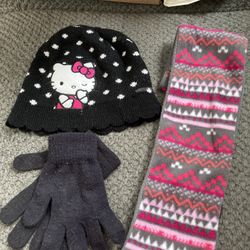 Hat scarf and gloves for little girls Toddler