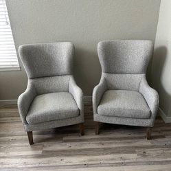 Madison Park - Gray Swoop Wingback chairs