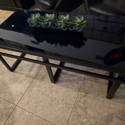Black Glass Modern Coffee Table