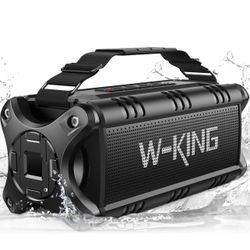 W-KING Bluetooth Speaker, 90W Max Loud IPX7 Waterproof Portable Speaker 50W Deep Bass/Subwoofer *2/40H/EQ/TF/AUX/U-Disk, 105dB Large Boombox Outdoor S