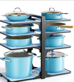 Pots and Pans Organizer with 6 Adjustable