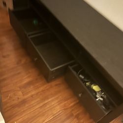 Dark brown Media console TV stand With 3 Drawers 