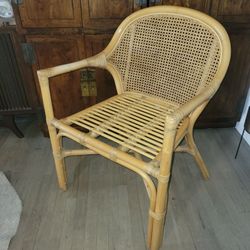 Rattan Armchair with Cane Back