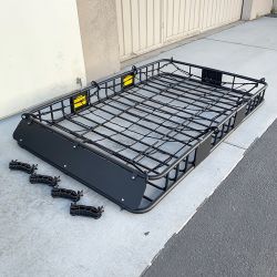 New In Box $160 Roof Rack Basket w/ Cargo Net, Universal Fit 64x39” Car Top Luggage Carrier 150 LBS max