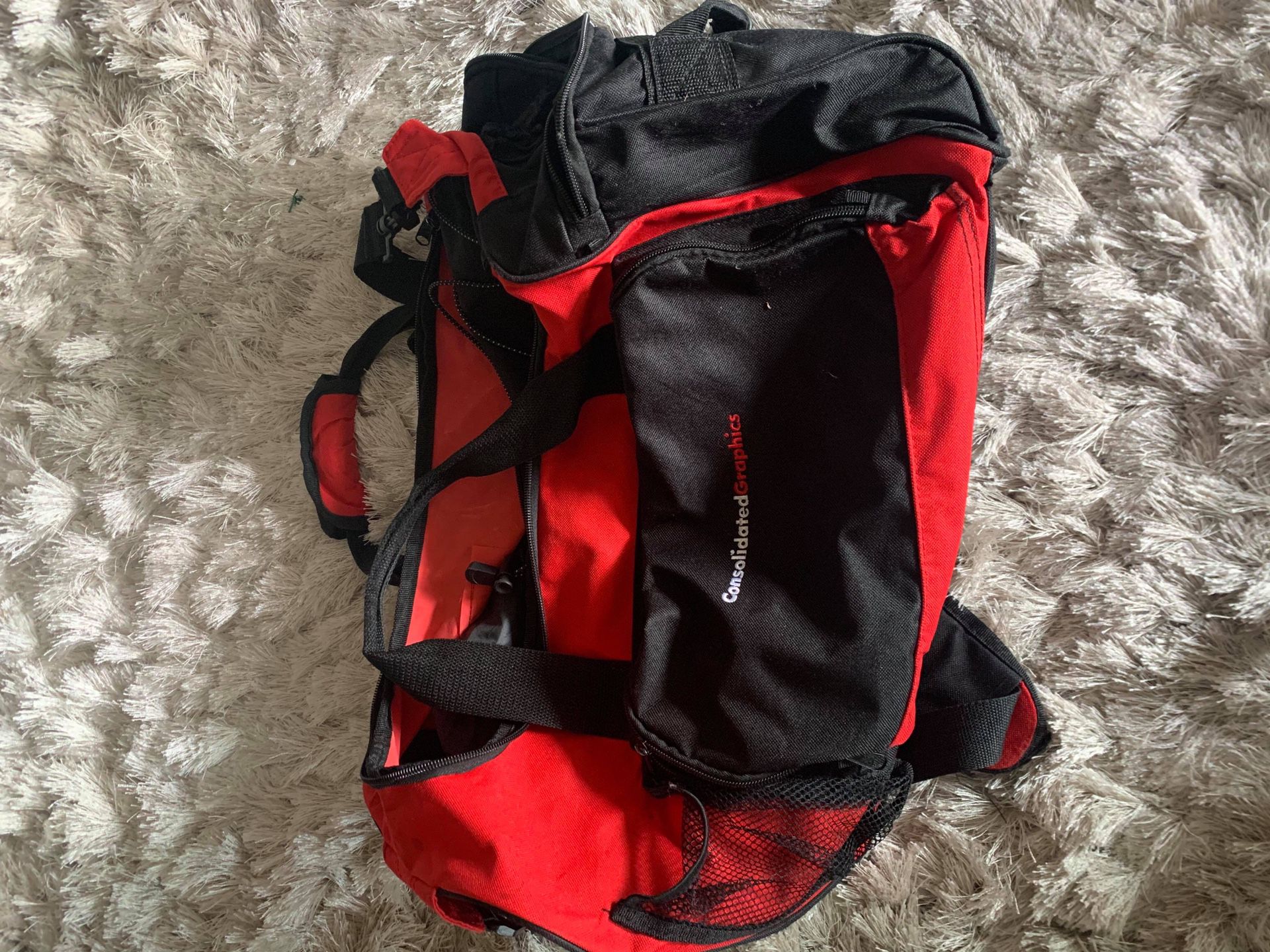 Duffle bag - black/red