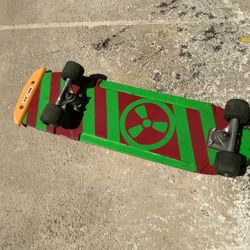 Vintage 1980s Skateboard With Custom Paint Park Rider Wheels Tracker Trucks