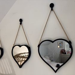 Heart Mirrors Set of 3