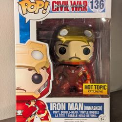 Funko Pop - Iron Man Unmasked #136 - Captain America Civil War