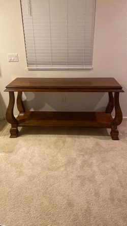 Wood Console Sofa Table with Lower Shelf