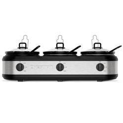 Chefman Stainless Steel Triple Slow Cooker & Buffet Server Brand New In Box 