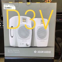 Adam Audio D3V White Desktop Monitor Speakers