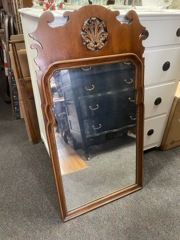 Antique Solid Wood And Gold Mirror 22 By 42