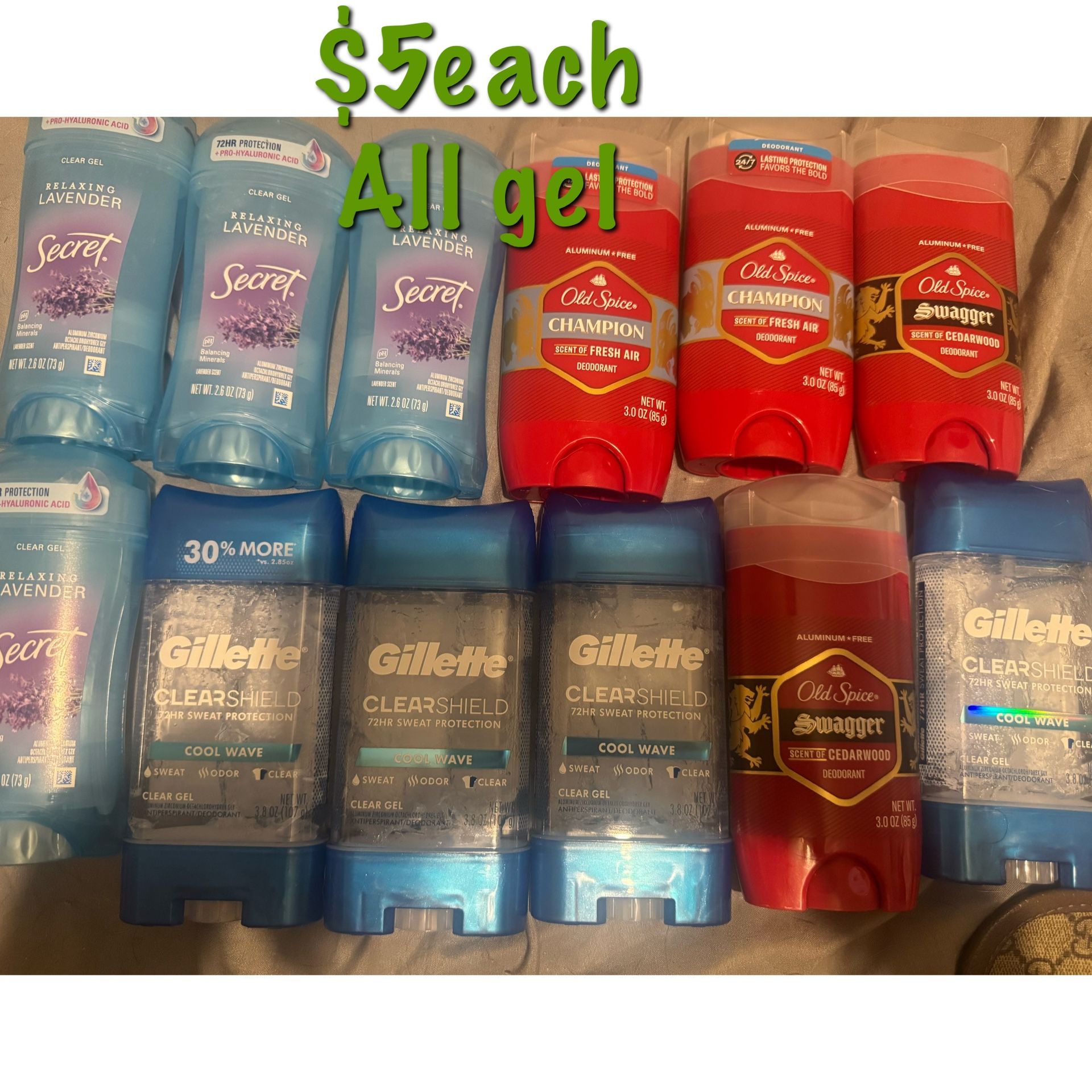 All Gel Deodorants $5 Each