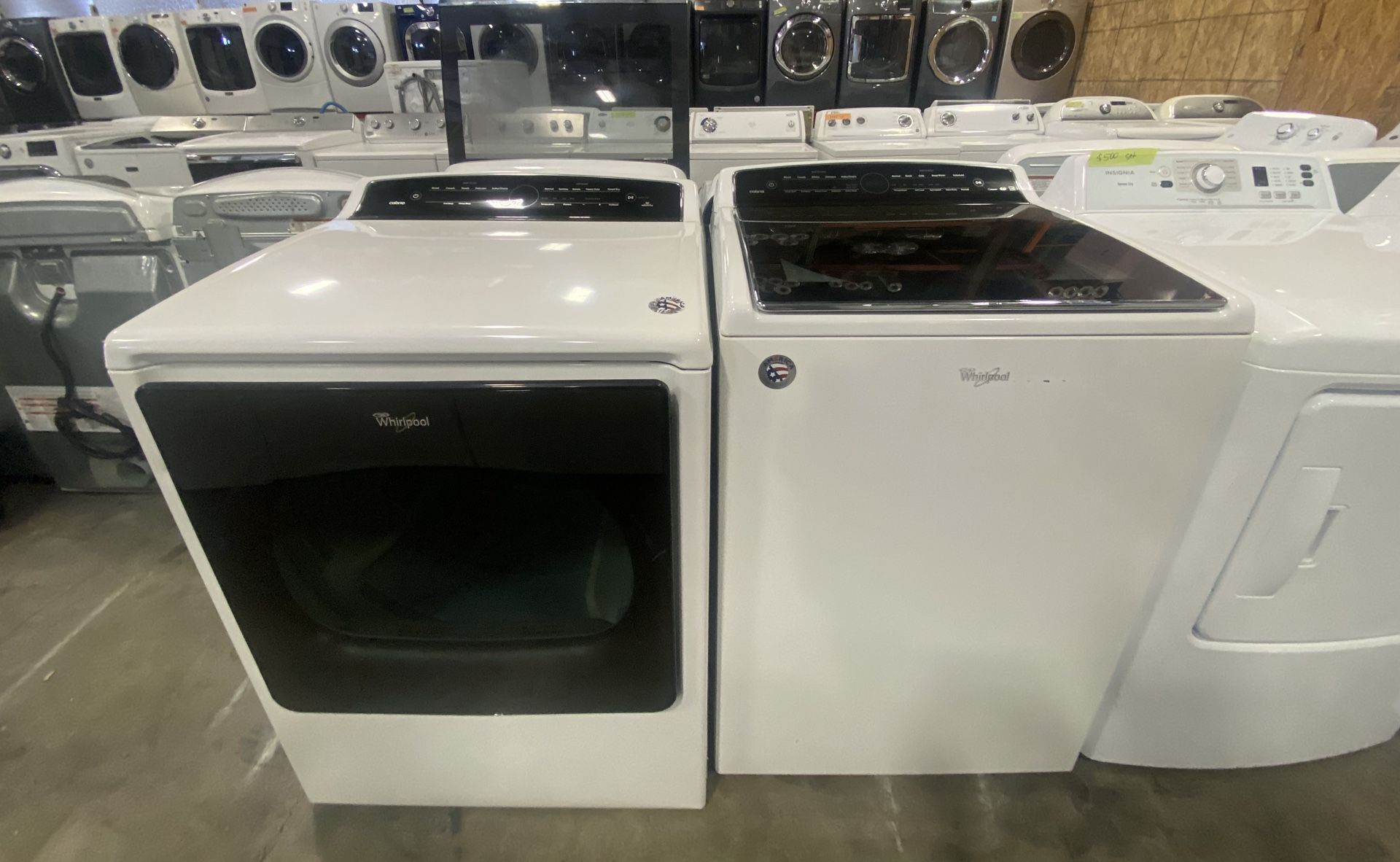 WHIRLPOOL CABRIO XL CAPACITY TOP-LOAD WASHER & DRYER ELECTRIC SET with ATTACHMENTS WARRANTY