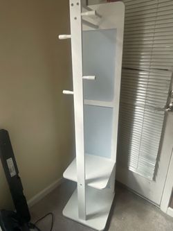 White Storage Tower with Hooks