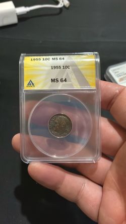 1955 Roosevelt Dime ANACS MS 64