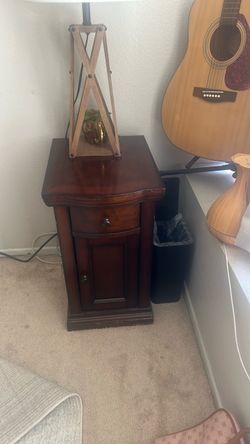 Side table with charging adapter