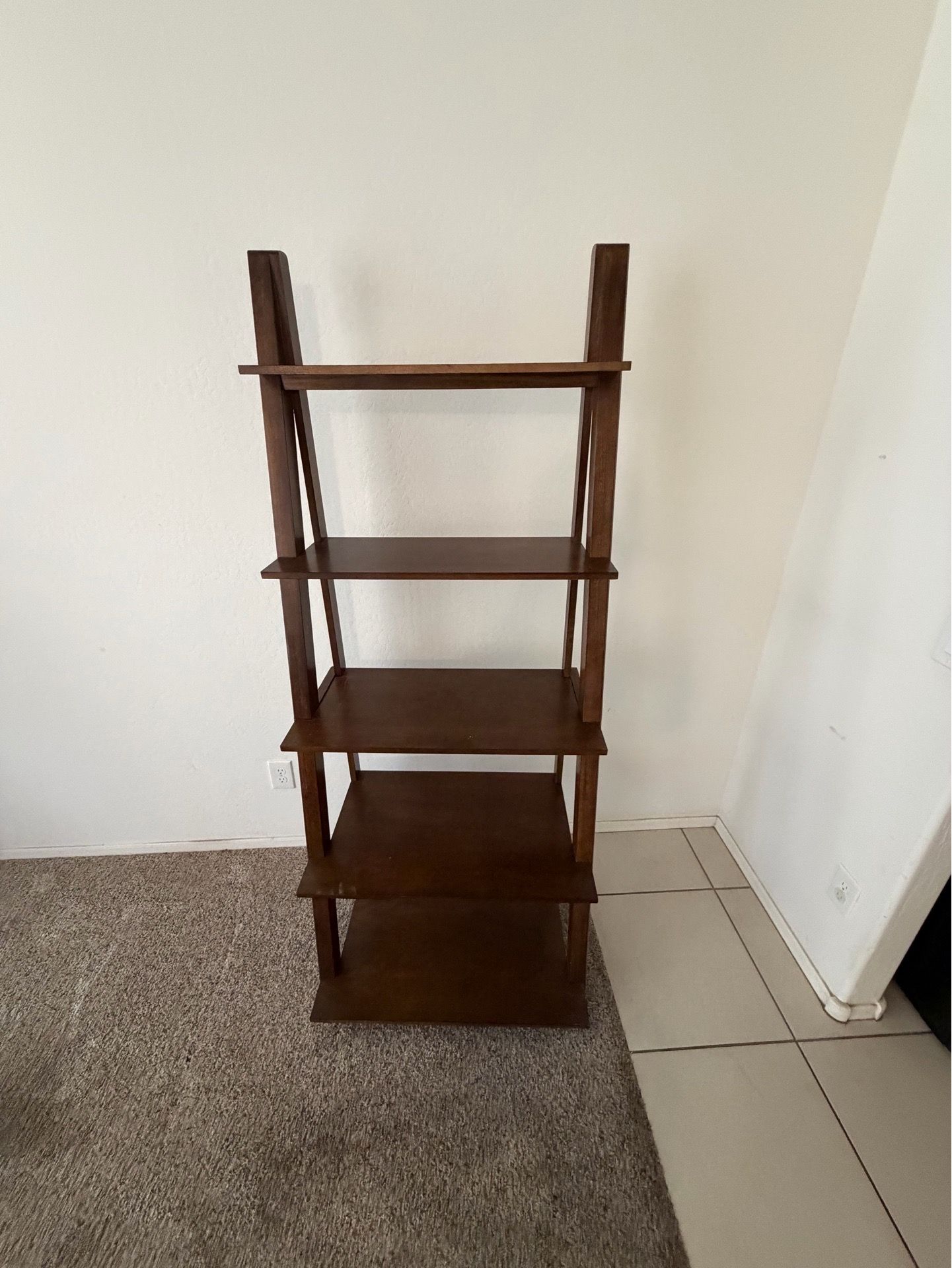 Set of 2 Dark Wood Bookshelf / Storage