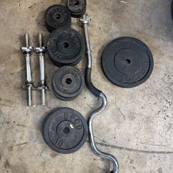 B F C O Olympic Weight Set Dumbbell Curl Bar