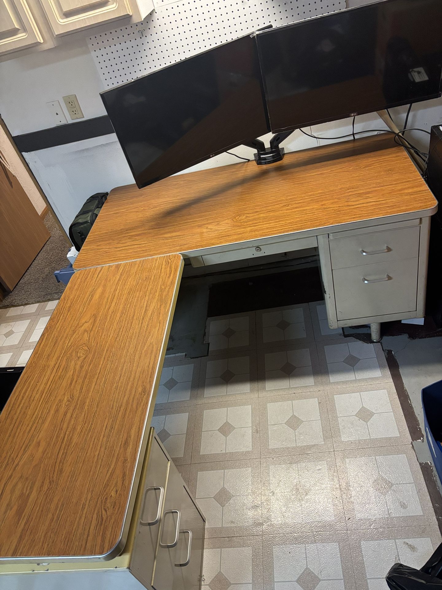 Mid Century Steelcase Office Desk L-Shape (2)