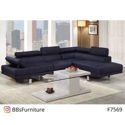 Blue Modern Sectional Sofa (Free Delivery)